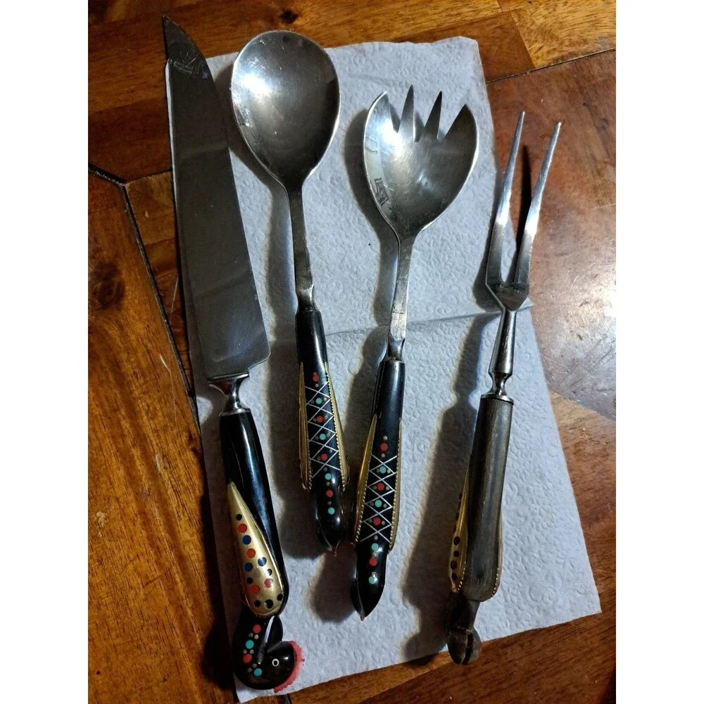 Vintage  Haddad Jezzin Serving Cutlery Set Of 4